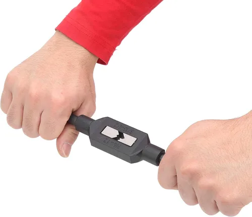 Vista 2 de Hilitand Mango de llave de grifo ajustable de acero 45# para grifos 3/16-1/2 (M4-), herramienta de llave de roscado de escariador estándar de EE. UU