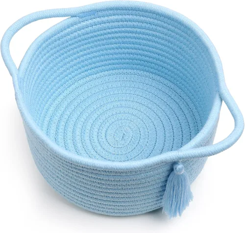 Vista 26 de Cestas de regalo grandes vacías para llenar, bonita canasta tejida para adolescentes, mujeres, baby shower, cubo de juguetes pequeño decorativo