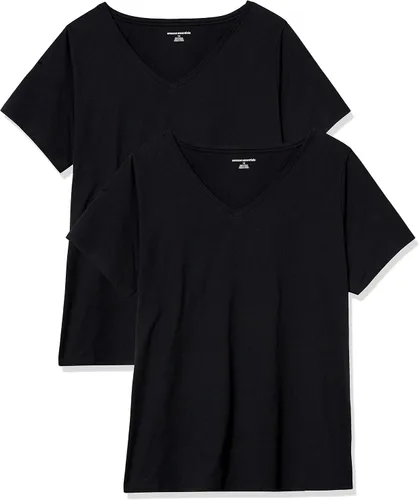 Vista 8 de Amazon Essentials - Camiseta de manga corta con cuello en V para mujer, ajuste clásico, 100 % algodón, paquete de 2