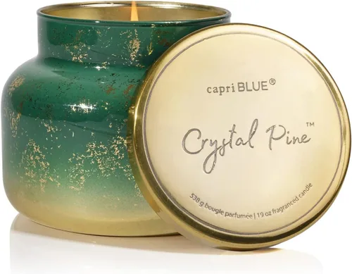 Vista 8 de Capri Blue Glimmer Mini Tin - Vela perfumada a manzana con mini portavelas, mezcla de cera de soja, Capri Blue Apple Cider Social Red and Gold