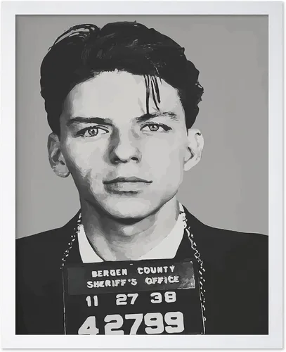 Vista 23 de Monem Art Mugshot Print - Póster retro de ojos azules de Ol' - Arte de diccionario - Diseño de pared de retrato de músico famoso - Gran decoración