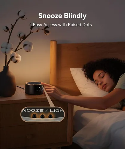 Vista 8 de Dreamegg Máquina de Sonido para Dormir - Máquina de Sonido de Ruido Blanco D1 Nova para Bebé y Adulto con Reloj Despertador, Sonidos Relajantes