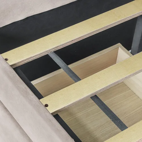 Vista 9 de Sofá cama individual con 2 cajones tapizado moderno, plataforma para sofá cama, marco de listones de soporte para dormitorio, sala de estar,