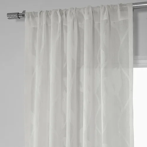 Vista 5 de HPD Half Price Drapes SHCH-11729-84 - Cortina transparente de lino con estampado (1 panel), 50 x 84, Avignon Vine
