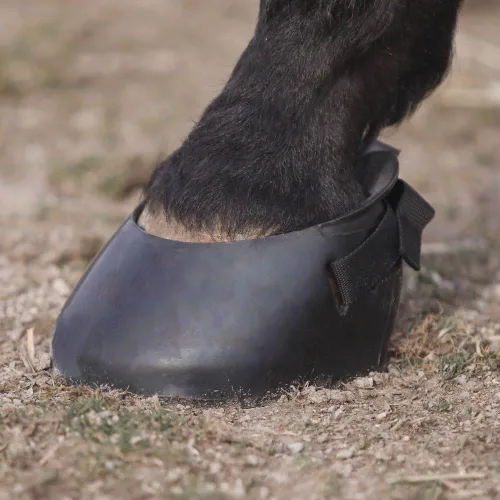 Vista 7 de Dura-Tech Botas protectoras de goma para caballo, máxima protección de pezuñas, ideal entre bordes o zapatos perdidos, estilo fácil de poner, correa