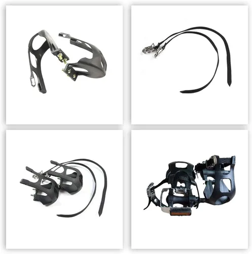 Vista 5 de EKDJKK 1 par de pedales de bicicleta con clip para los dedos del pie y correa, jaulas de clips para dedos de bicicleta, cubierta de pie de pedal