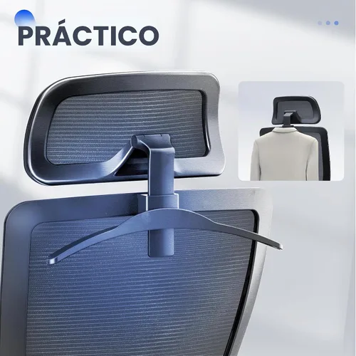 Vista 8 de FLEXISPOT Silla de oficina ergonómica clásica con respaldo alto, silla giratoria para computadora, sillas de escritorio ejecutivas, con soporte Gris