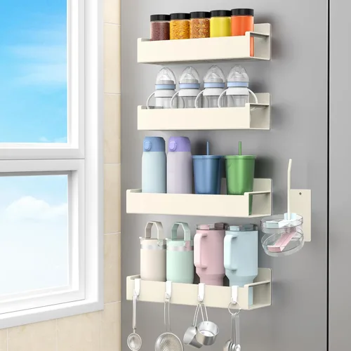Vista 32 de HuggieGems Soporte Magnético para Botella de Agua para Refrigerador, Organizador de Portavasos para Stanley y Tumbler para Cocina, Paquete de 6