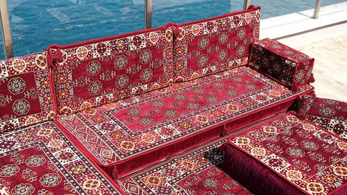 Vista 7 de arabicsofa Juego de Sofá Majlis Árabe de Esquina en Forma de L – Cojín Modular de Piso con Almohadas de Respaldo