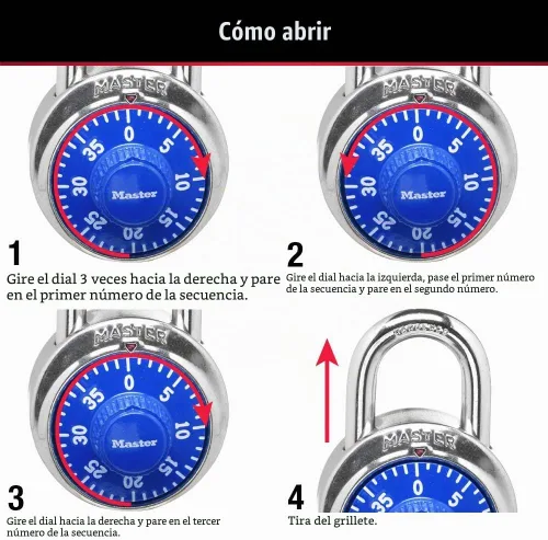 Vista 5 de Master Lock Cerradura de combinación para taquillas de gimnasio, azul