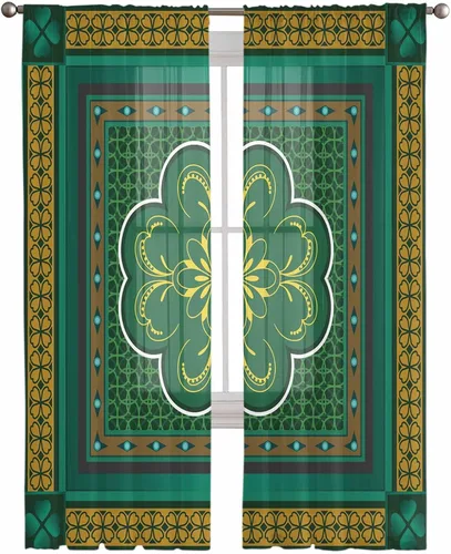 Vista 22 de Cortinas traslúcidas para camión rojo de Navidad de 45 pulgadas de largo, juego de 2 paneles de tablero de madera retro rústico con cuadros
