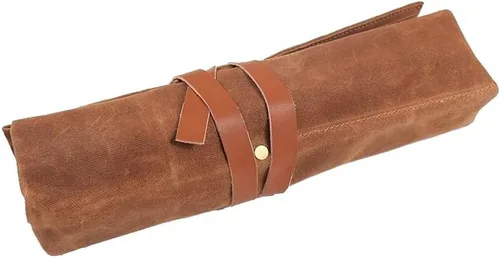 Vista 7 de Rollo de cincel, bolsa enrollable de herramientas de lona encerada, funda de transporte de cincel, bolsa de soporte de llave, organizador de 4