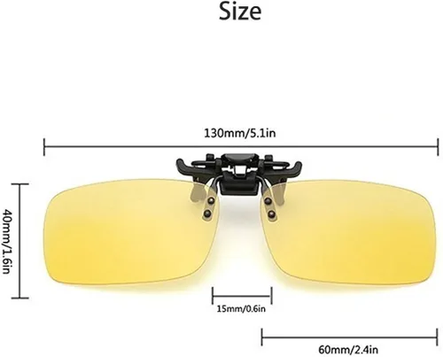 Vista 6 de ZYZH 2x Polarized Clip On Sunglasses Flip Up Fit Over Night Vision Glasses Anti Glare Men Women Driving Sports with Box