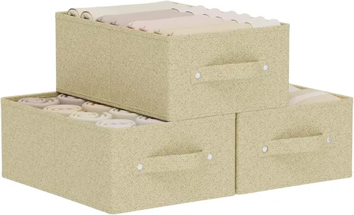 Vista 11 de Cajas de almacenamiento plegables, cestas organizadoras de tela, cubos para organizar el hogar, la oficina y el armario, gris, paquete de 2, 13.0 x