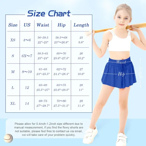 Vista 6 de Pantalones cortos deportivos de mariposa para niñas, pantalones cortos fluidos con bolsillo 2 en 1, pantalones cortos para correr, entrenamiento