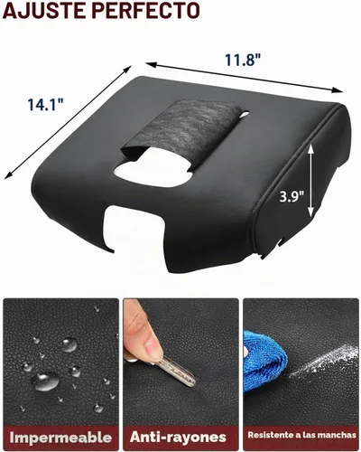 Vista 5 de KBH Funda de reemplazo para consola central de auto para Chevy Chevrolet Silverado y GMC Sierra 1500 2500 3500 2014-2018, funda de reposabrazos