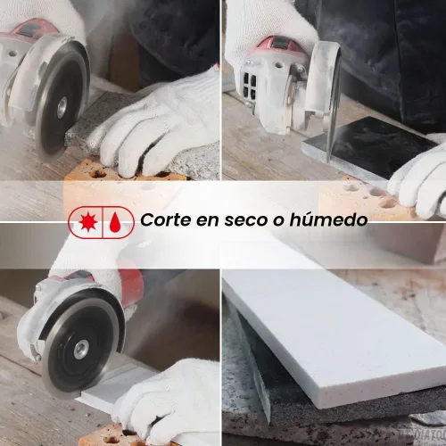 Vista 2 de DT-DIATOOL Hoja turbo de diamante de 4 pulgadas para cortar hormigón de mármol de granito con dientes de protección inclinados