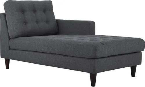 Vista 24 de Sofá esquinero Modway Empress, estilo de mediados de siglo, tapizado de tela en avena, Tela, Celeste