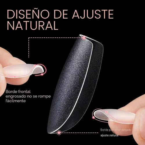 Vista 4 de AILLSA - Puntas de uñas de ataúd extra cortas de cobertura completa, puntas de uñas transparentes de gel acrílico 450 puntas de uñas postizas