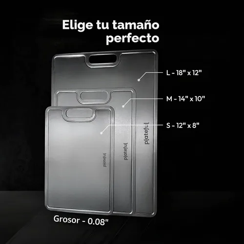 Vista 4 de Tabla de cortar de titanio Plateful - Verdaderas tablas de cortar de titanio para cocina con ranura de jugo, tablas de cortar de grado alimenticio