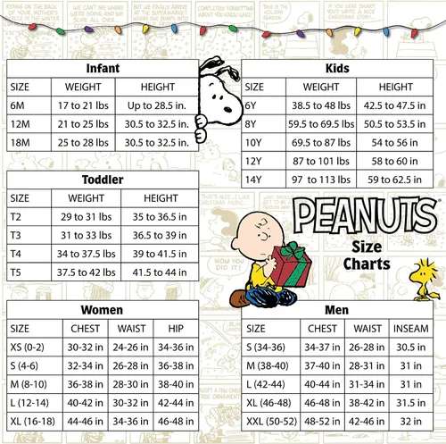 Vista 3 de Peanuts Snoopy - Pijamas familiares a juego, cómodos conjuntos de 2 piezas para Navidad