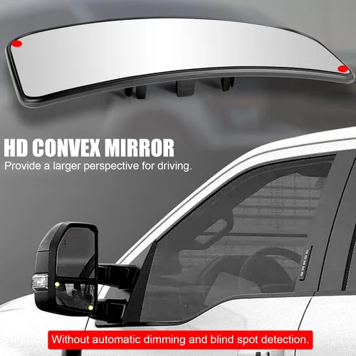 Vista 4 de Reemplazo de vidrio de espejo calefactado inferior del lado del conductor, espejo de remolque con soporte trasero para Ford F150 2015-2020, Ford