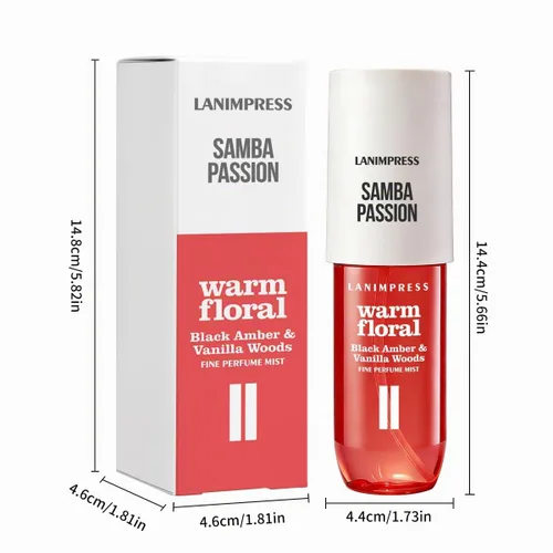 Vista 8 de Fragancia para el cabello y el cuerpo de 3 onzas líquidas, Eau de Parfum para mujer, aroma cálido, perfume n.º 2, aroma floral de fruta, con notas