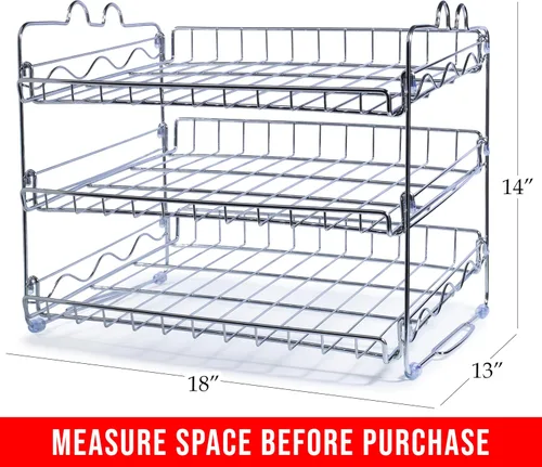 Vista 2 de Che'mar Organizador de latas para despensa: estante apilable para 36 latas, almacenamiento de alimentos enlatados, estante de despensa, armario