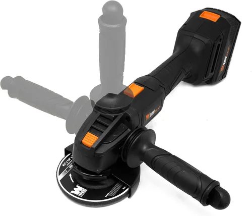 Vista 8 de WEN Amoladora angular inalámbrica, sin escobillas con batería de iones de litio de 20 V máx. 4.0 Ah y cargador (20944), color negro