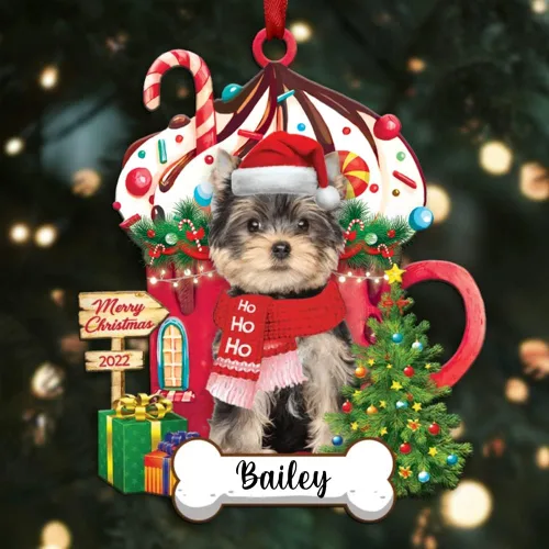 Vista 121 de Amantes de los perros de Navidad – Navidad de perros disponibles para muchos perros Shi Tzu – Adorno con forma personalizada, adorno de Navidad