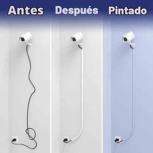 Vista 7 de Ocultador de cable de pared de 78 pulgadas, cubiertas de alambre para cables en la pared, corrector de cables flexible para ocultar cables