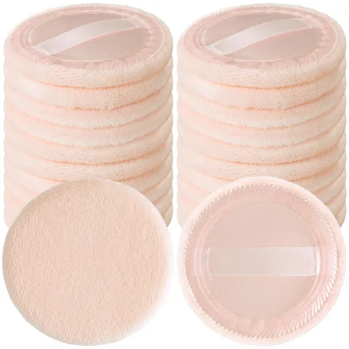 Vista 8 de HINZIC Paquete de 25 esponjas redondas de 2.36 pulgadas para aplicadores de maquillaje de base, algodón suave y agradable a la piel, esponjas