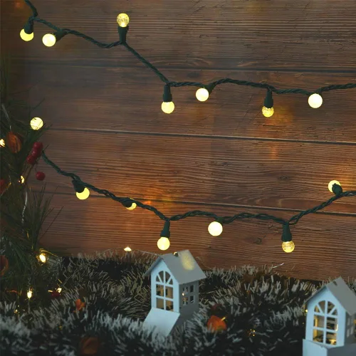 Vista 8 de Luces de Cadena con Globos, 70 Luces LED de Bolas Mixtas Enchufables con Certificación UL, Luces de Árbol de Navidad de 19 Pies, Luces de Hadas