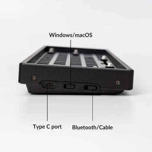 Vista 4 de Keychron K6 Pro Teclado mecánico inalámbrico personalizado versión barebone, macro programable QMKVIA, marco de aluminio de 65% intercambiable