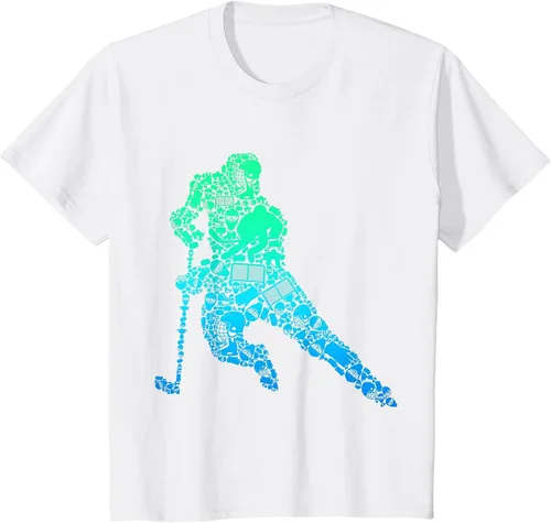 Vista 23 de Jugador de hockey sobre hielo Camiseta de hockey sobre hielo para hombres y niños Asphalt Grey