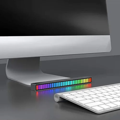 Vista 2 de XTREME Monster Sound-Reactive - Barra de luz LED multicolor para ecualizador, montaje horizontal/vertical, recargable, cable de carga USB incluido