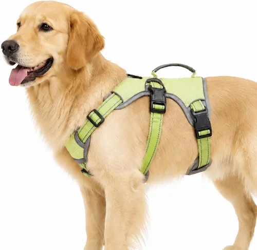 Vista 20 de Arnés de perro multiusos con soporte, arnés reflectante a prueba de escapes sin tirones ajustable con asa duradera, arnés para caminar para perros