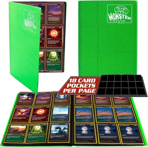 Vista 8 de Monster Binder - Álbum de tarjeta coleccionables, 9 bolsillos para tarjetas, retiene 360 de Yugioh, Magic, y Pokémon, Blanco mate