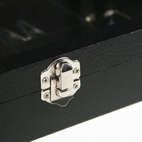 Vista 4 de Coward Joyero organizador de collar de 20 ganchos, a prueba de polvo, estuche de terciopelo negro con tapa de vidrio transparente para uso doméstico