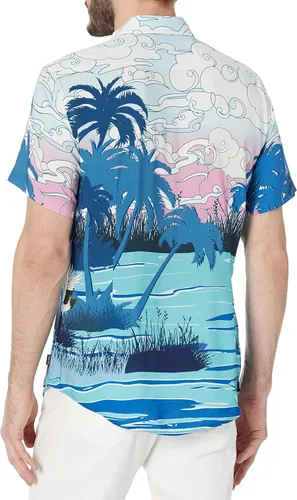 Vista 2 de GUESS Camisa escénica japonesa de manga corta Eco Rayon para hombre