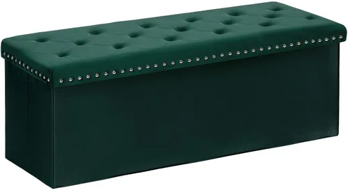 Vista 8 de B FSOBEIIALEO - Otomana de almacenamiento con forma de cubo plegable con capuchón - Otomanas con almacenamiento, cubierta de mesa de café, taburete
