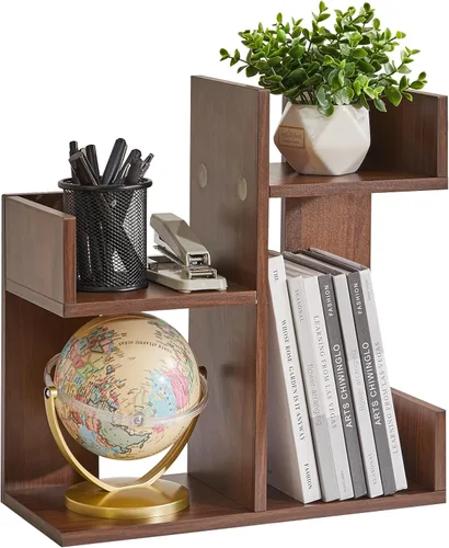 Vista 9 de Aibiju Organizador de libros para escritorio, bonita organización de escritorio, estantería de árbol, estantería única para guardería, extremos