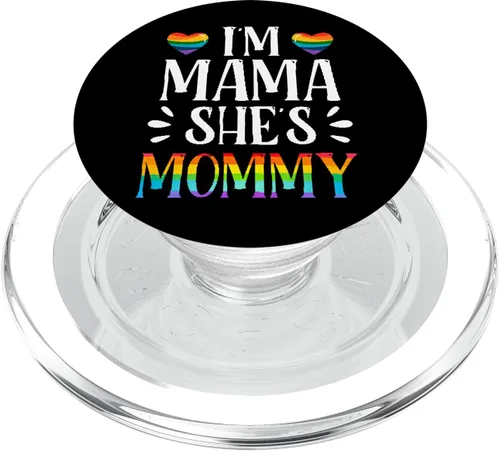 Vista 7 de I'm Mommy Mama Matching Gay Lesbianas Pareja LGBT Rainbow PopSockets Swappable PopGrip