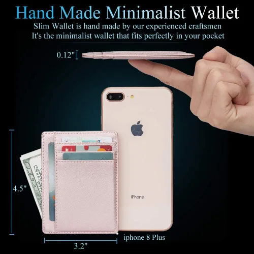 Vista 4 de Pequeñas carteras de bolsillo con bloqueo RFID para hombres y mujeres