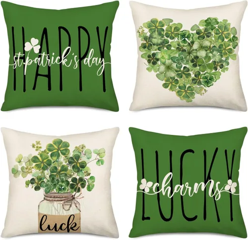 Vista 8 de Fukeen Juego de 4 fundas de almohada de Pascua de 20 x 20 pulgadas, diseño de huevo de conejo, conejo con rayas marrones, fundas de almohada