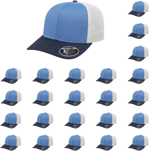 Vista 67 de Cap America i8502 Flexfit 110 Premium - Gorra de camionero de perfil medio con 6 paneles de malla trasera con protección UV y cierre ajustable