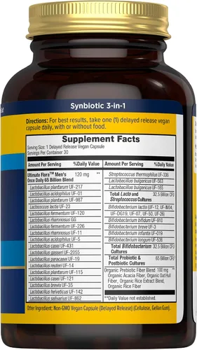 Vista 2 de Renew Life Ultimate Flora Probiotics for Men 65 mil millones de UFC Cápsulas veganas de liberación retardada Salud digestiva Salud inmunológica