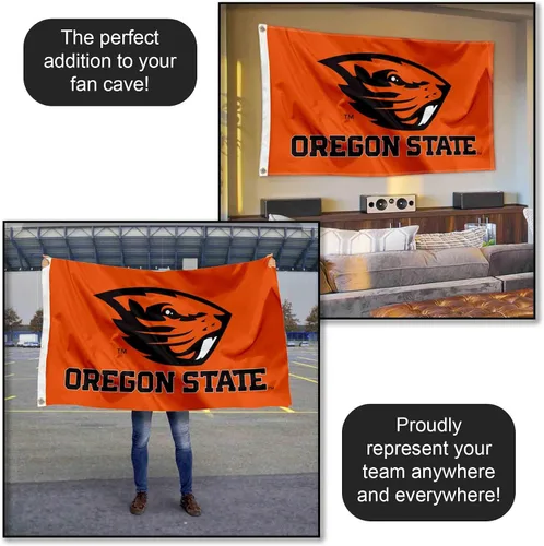 Vista 5 de College Flags & Banners Co. Oregon State Beavers OSU University - Bandera de universidad grande