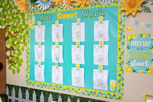 Vista 7 de Teacher Created Resources Borde enrollado recto Lemon Zest – 50 pies – Decora tablones de anuncios, paredes, escritorios, ventanas, puertas