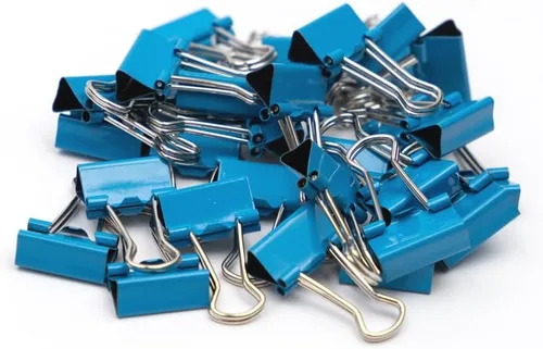 Vista 7 de JAM PAPER Clips para carpeta coloridos - Extra Pequeños - 3/5 Pulgadas (15 mm) - Clips para carpeta azules - 30/Paquete